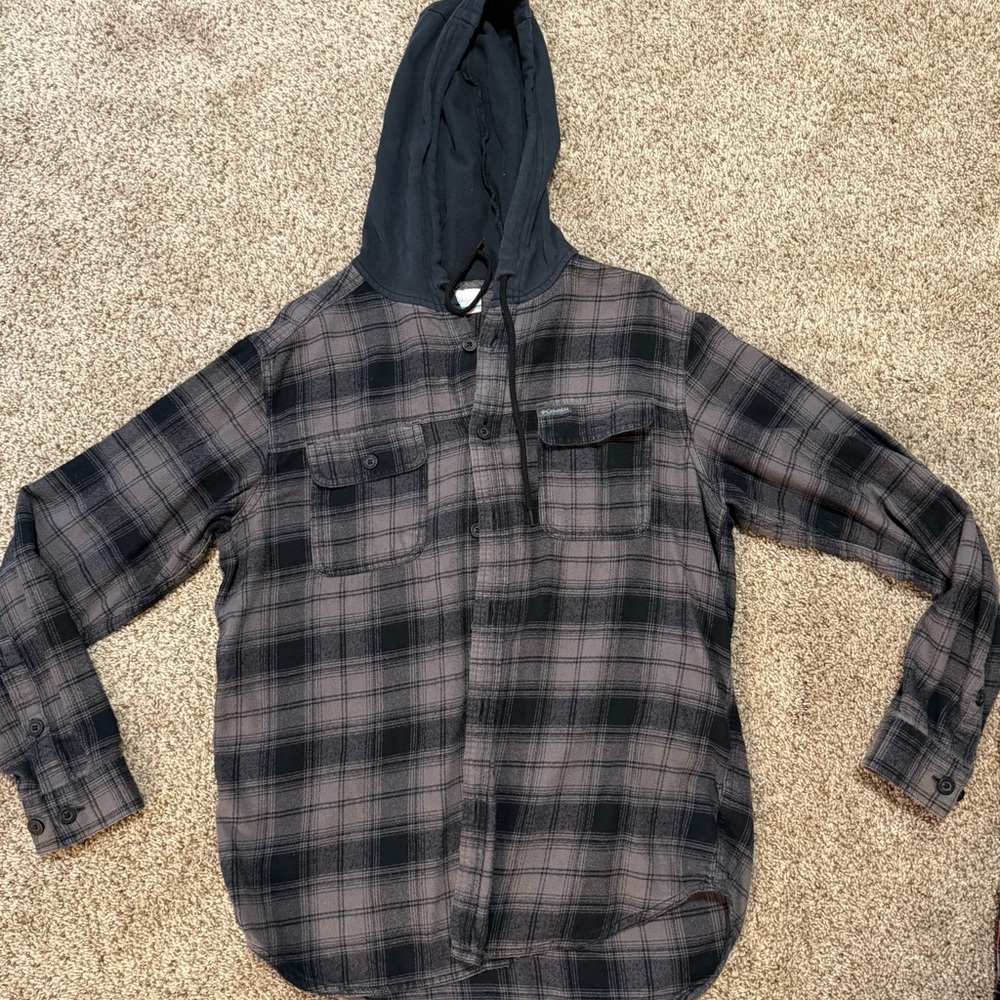 Plaid Hooded Shirt Jacket
